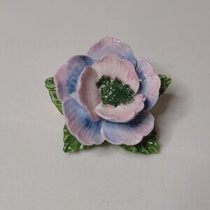 Very Pretty Pink Porcelain Flower Brooch Made In England